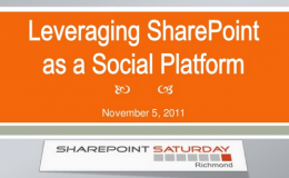 Leveraging SharePoint as a Social Platform